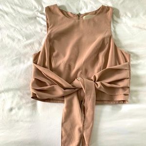 J.O.A. Tie waist crop top